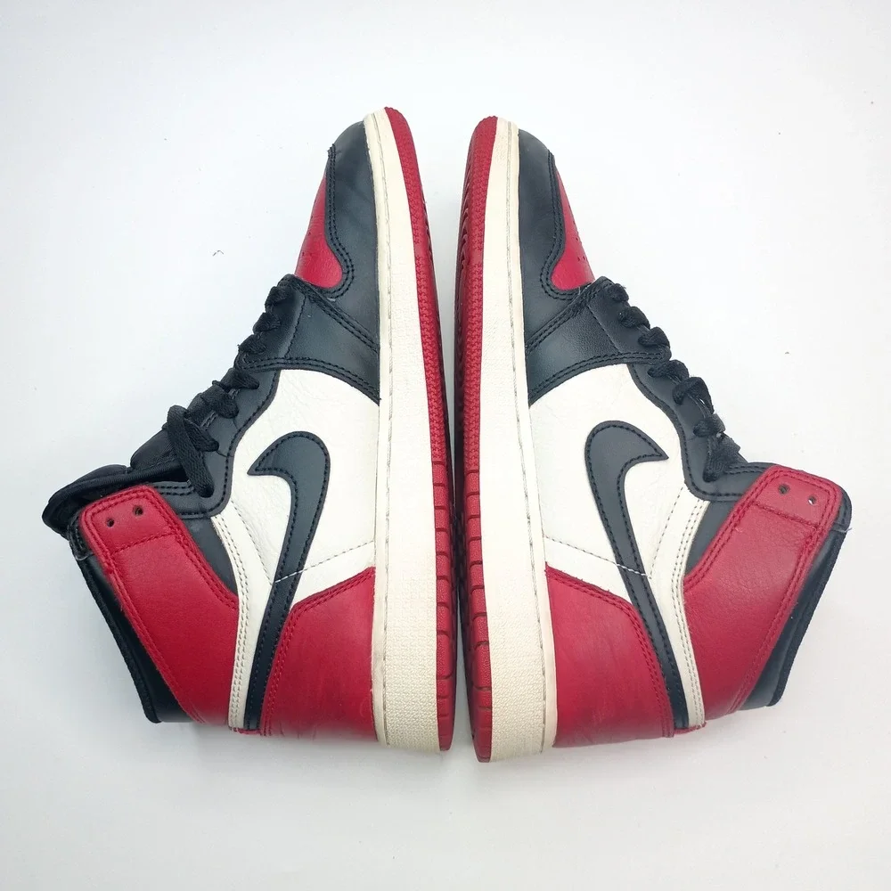 Nike‎ Air Jordan 1 Retro High OG Bred Toe Mens 6.5Y 55441-610 Red Black White